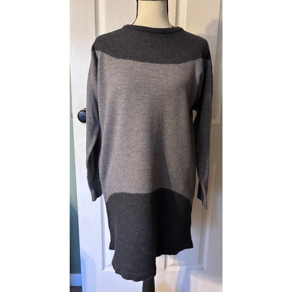 Ritva Falla Tunic Sweater Women's Large Gray Lagenlook Layering Minimalist